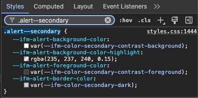 The "note" admonition's CSS code